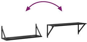 vidaXL Falpolcok 2 pcs Fekete tölgy 80 x 25 x 25,5 cm Faanyag