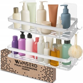 2x Zuhanytartó polc Függő Öntapadós Fali Fürdőszoba Zuhanyzó