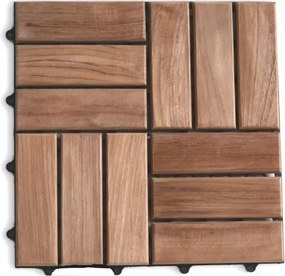 Csempe teraszlap 1 db teak fa padlópanel 1m² 30x30x2 cm
