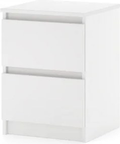 SIMPLE éjjeliszekrény 40 cm, 2 fiókos, matt fehér