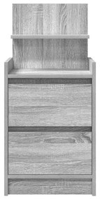 szürke sonoma színű éjjeliszekrény 2 fiókkal 38x34x80 cm