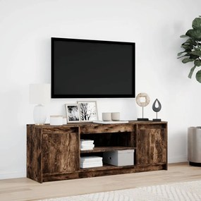 füstös tölgy színű szerelt fa LED-es TV-szekrény 139,5x34x50 cm