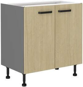 Alsó konyhaszekrény Scarmi 80 D 2F BB (Antracit + Herringbone scandi). Akció -6%. 1049773