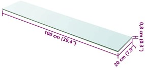Átlátszó üvegpolc 100x20 cm