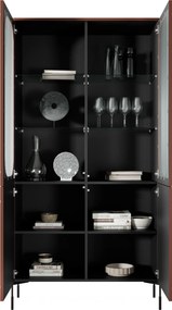 Sonatia vitrines szekrény 100 cm négyajtós - bordó