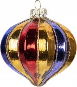 Maassask III színes üveg karácsonyi dekoráció 8x8 cm