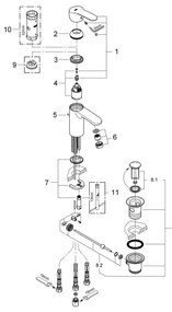 GROHE 33561002 - Mosdócsaptelep EUROSTYLE COSMOPOLITAN DN 15 fényes króm