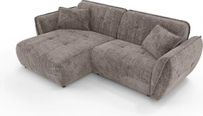 Szürkésbarna zsenília sarokkanapé (bal oldali-heverő résszel) Nelia – Ropez