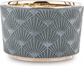 Kerámia kaspó fedél, arany, zöld