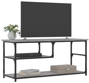 szürke sonoma színű szerelt fa és acél TV-szekrény 103x38x46,5