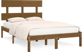 vidaXL mézbarna tömör fa ágykeret 200 x 200 cm