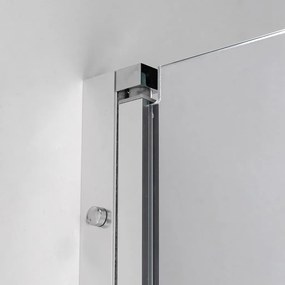 Stuxi Bari Big 140 cm széles kétszárnyú nyíló zuhanyajtó, 6 mm vízlepergető üveggel, króm profillal, 195 cm magas
