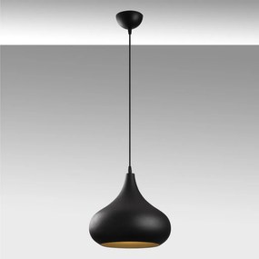 Sağlam 3774 fekete-arany fém függőlámpa, Ø30 cm