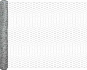 vidaXL Hexagon kerítés Ezüst 1,4 x 50 m Horganyzott acél