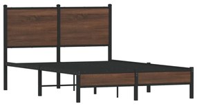 barna tölgy színű fém ágykeret matrac nélkül 120 x 190 cm