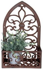 Öntöttvas fali virágtartó, íves