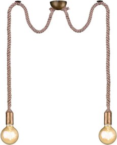 Sárgaréz színű függőlámpa ø 12 cm Rope – Trio