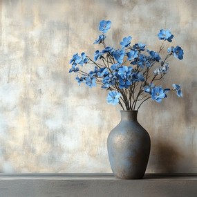 Vászonkép Canvas Dekoráció Váza Kerámia Kék Virágok 40x40