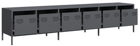 antracitszürke hidegen hengerelt acél TV-szekrény 202x39x43,5cm
