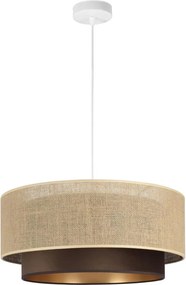 Kábelre függesztett csillár SARTA 1xE27/60W/230V, átmérő 45 cm, barna/juta