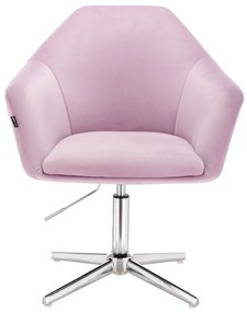 HR547CROSS Halványlila Modern Velúr Szék Krómozott lábbal