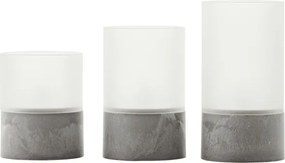 Brilliant - 3 db LED gyertya szett BOUGIE LED/2xAA IP44 szürke/fehér