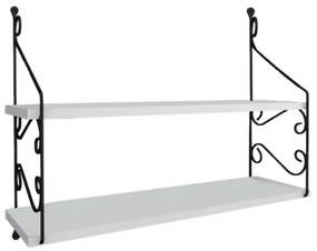 Fali polc SERAMONI 51x72 cm fehér/fekete