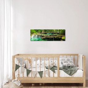 Kép - Erawan vízesés Kanchanaburiban, Thaiföldön (órával) (90x30 cm)