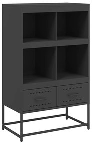 fekete acél magasszekrény 68x39x111,5 cm