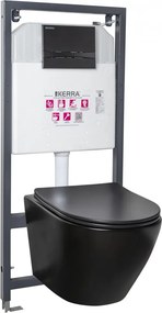 Delos BL Adriatic Black falba építhető WC tartály szett