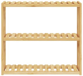 bambusz 3 szintes falra szerelhető fürdőszobapolc 60x15x54 cm