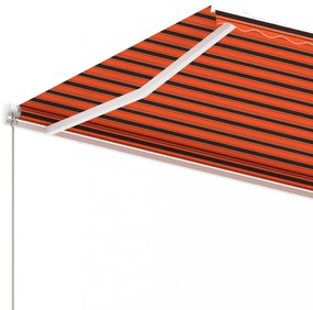 narancs-barna kézzel kihúzható póznás napellenző 600 x 300 cm