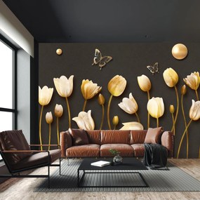 Fotótapéta - Arany tulipánok (147x102 cm)