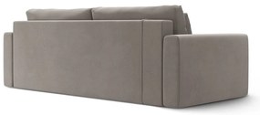 Világosszürke bársony kinyitható tárolóhelyes kanapé 238 cm Belfast – Cosmopolitan Design