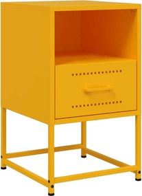 vidaXL mustársárga acél éjjeliszekrény 36x39x60,5 cm