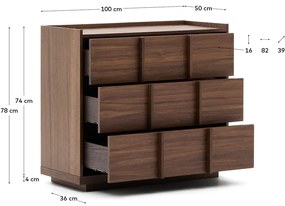 Barna komód diófa dekorral 100x78x50 cm Onix – Kave Home