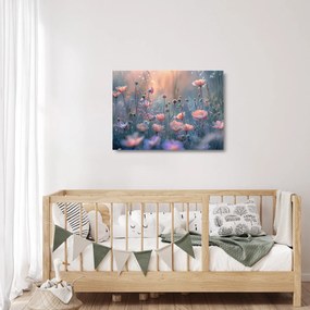 Üveg kép - Virágok pasztell színekben (70x50 cm)