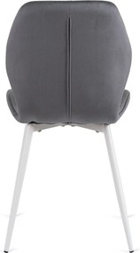 Szék szürke színben, fehér lábakkal, bársony kárpittal. LUCKY