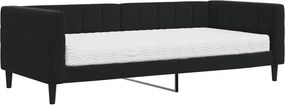 vidaXL fekete bársony heverő matraccal 90 x 200 cm
