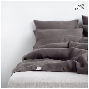 Sötétszürke kétszemélyes len ágyneműhuzat 200x200 cm – Linen Tales