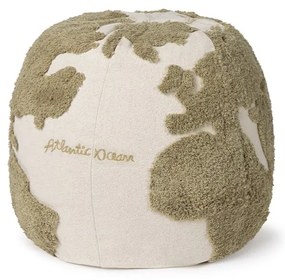 Zöld-krémszínű gyerek babzsákfotel World Map – Lorena Canals