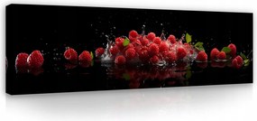 Vászonkép Konyha Víz Málna Fekete Modern Vászon Fal 145x45