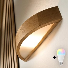 Brilagi - LED RGBW fényerőszabályozható fali lámpa CARVALHO 1xE27/9W/230V Wi-Fi tölgy