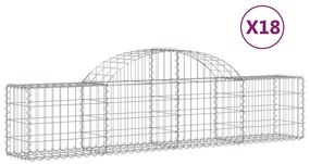 18 db íves horganyzott vas gabion kosár 200x30x40/60 cm