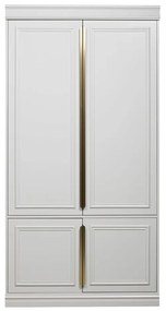 Világosszürke borovi fenyő ruhásszekrény klasszikus ajtóval 110x215 cm Organize – BePureHome