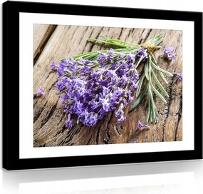 Vászonkép falikép lila barna levendula 100 x 75