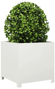 fehér acél kerti virágtartó 50 x 50 x 50 cm