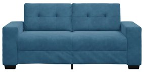 vidaXL kék bársony loveseat kanapé 140 cm