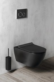 GSI, PURA fali WC csésze, Swirlflush, 55x36 cm, fekete dupla matt, 881526