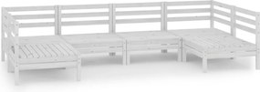 vidaXL 6 részes fehér tömör fenyőfa kerti bútorgarnitúra